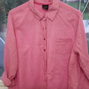 Faded glory button down shirt pink XXL